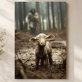 Jesus Running After a Lost Lamb - Canvas